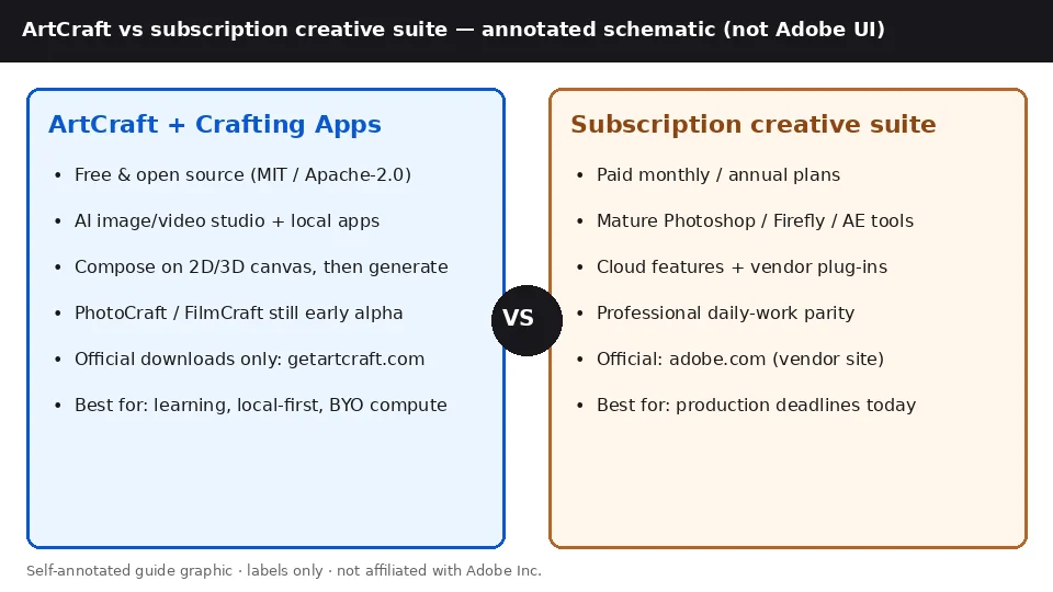 Аннотированная схема: ArtCraft плюс Crafting Apps против подписочного креативного набора